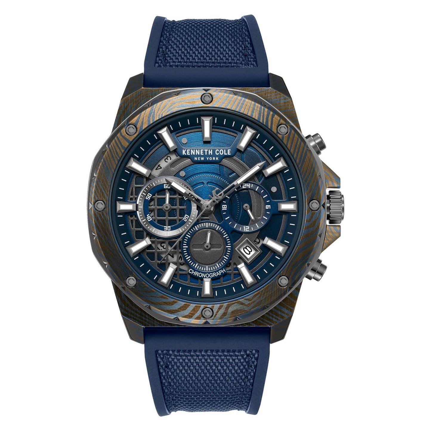 Kenneth Cole Quartz Analog Blue Dial Blue Silicone Strap Watch for Men KCWGO0087601MNW