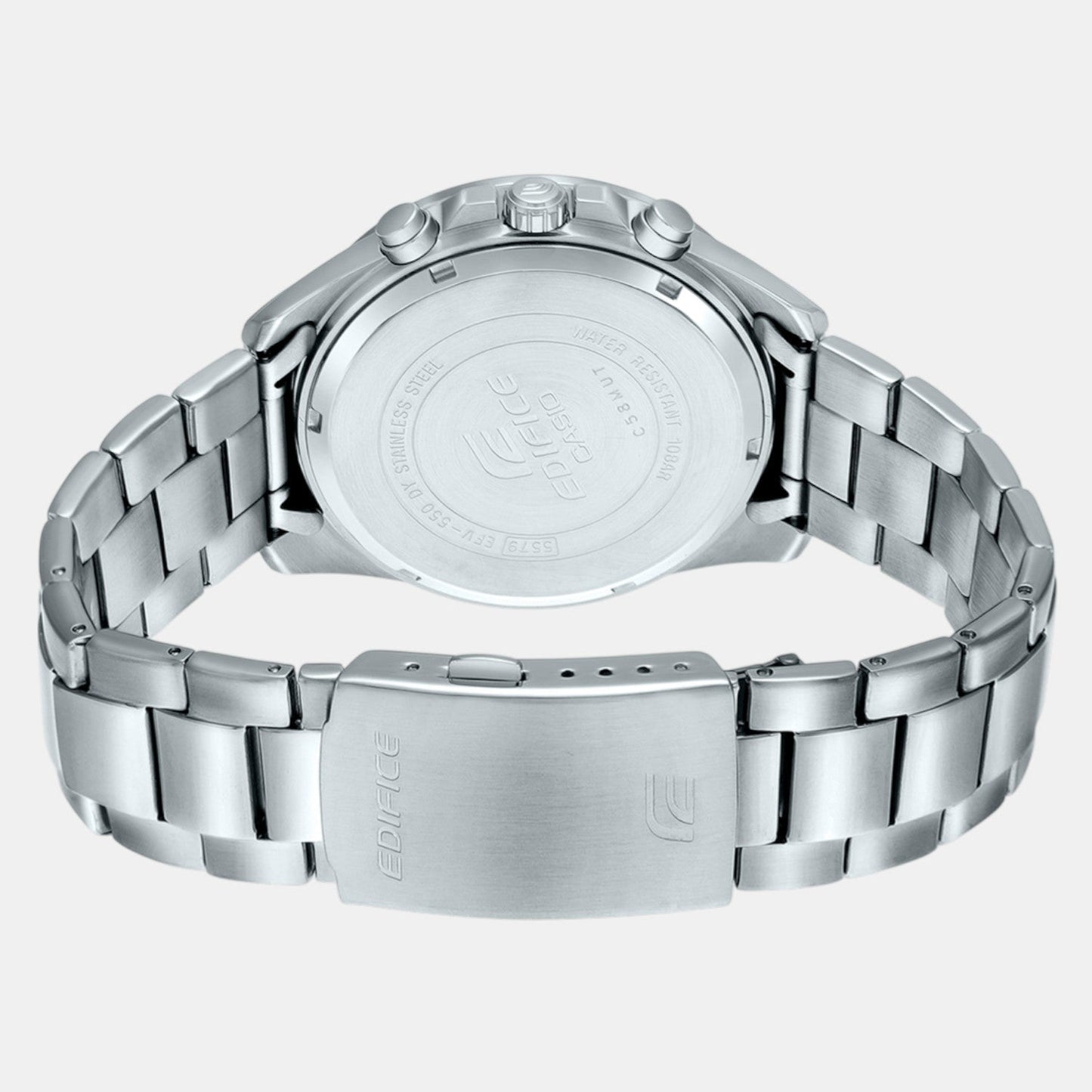 Edifice Men Quartz Black Dial Analog Stainless Steel Watch ED554
