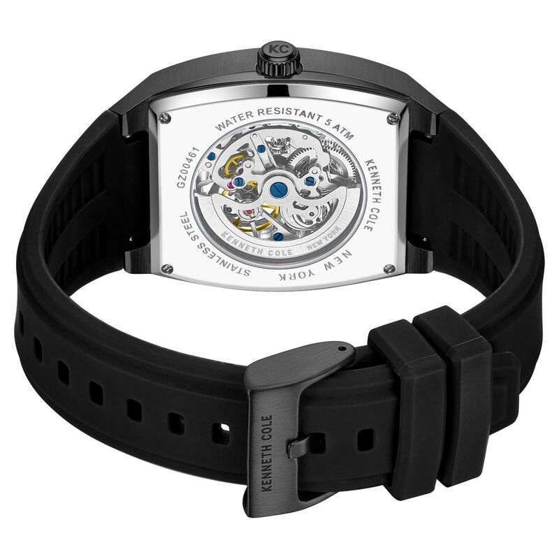 Kenneth Cole Automatic Black Dial With Black Silicone Strap Watch For Men NTKCWGZ0046103MNW