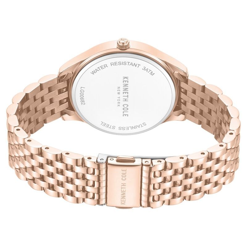 Kenneth Cole Quartz Analog Maroon Dial Rose Gold Colour Stainless Steel Strap Watch For Women KCWLG0068203LD