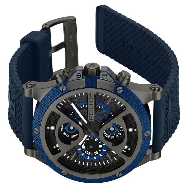Police Multifunction Black Dial Silicone Strap Watch For Men PLPEWJQ2110503