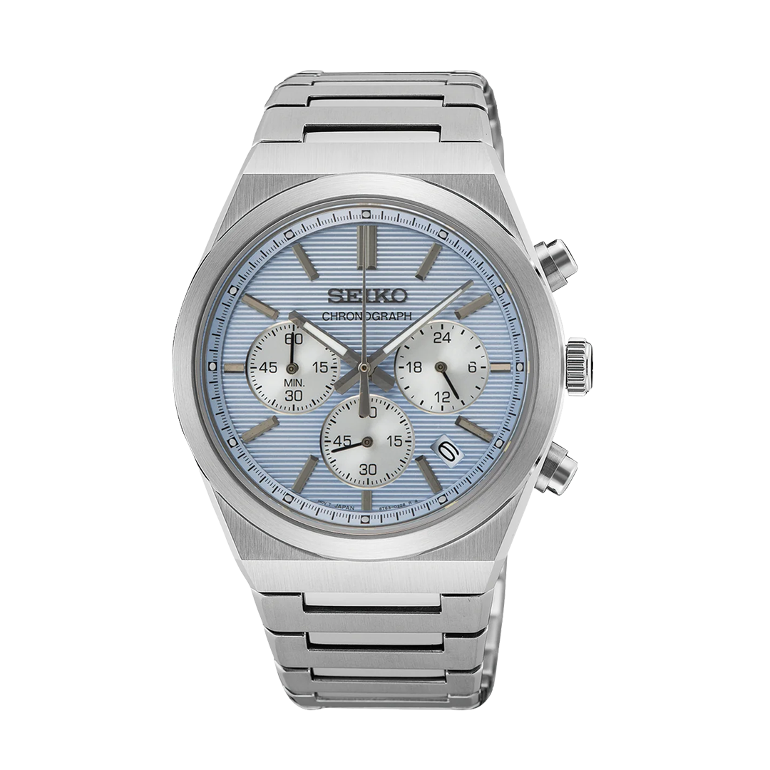 Men's Quartz Chronograph Watch with Blue Dial - SSB459P1