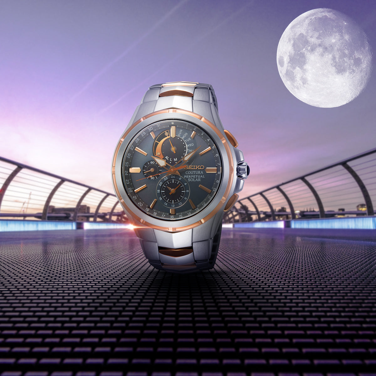 Seiko Coutura Perpetual Solar Watch, Grey Dial, Two-Tone - SSC788P9