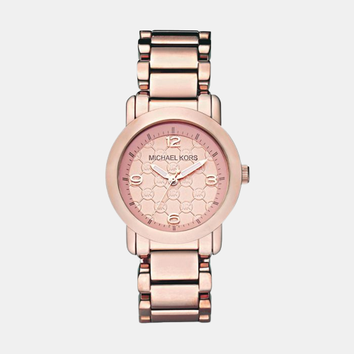 Outlet Women Quartz Pink Dial Analog Stainless Steel Watch MK3159