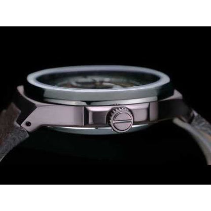 Kenneth Cole Automatic Grey Dial Brown Leather Strap Watch for Men-Ntkcwge2233103mn