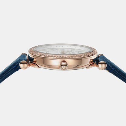Carlie Women Quartz Silver Dial Analog Leather Watch ES5295