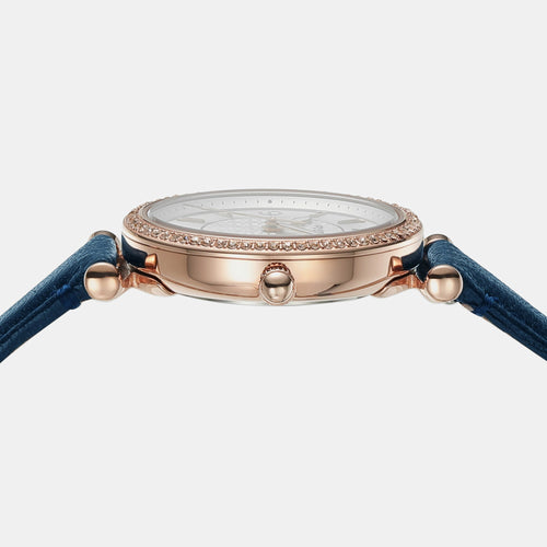 Carlie Women Quartz Silver Dial Analog Leather Watch ES5295