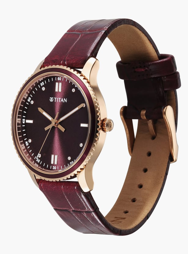 TITAN Purple Sports Fashion Leather Strap Analog Watch - 2766KL01