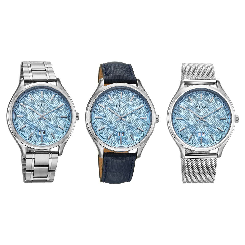 Titan Classique Palette of Time Analog with Blue Dial Interchangeable Straps Watch with for Men - NU10033SL01