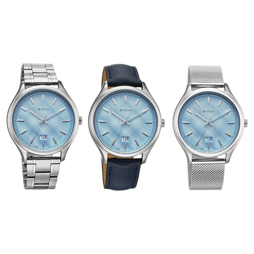 Titan Classique Palette of Time Analog with Blue Dial Interchangeable Straps Watch with for Men - NU10033SL01