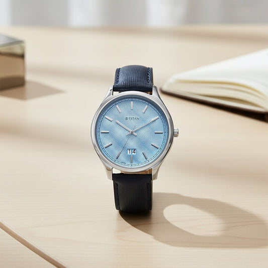 Titan Classique Palette of Time Analog with Blue Dial Interchangeable Straps Watch with for Men - NU10033SL01