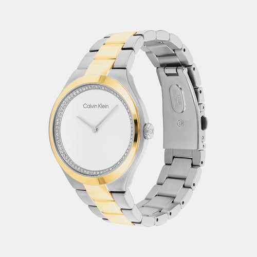 Admire Women Quartz Gold Dial Analog Stainless Steel Watch 25200366