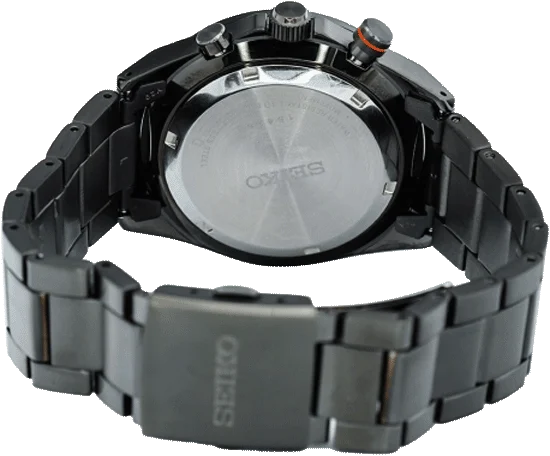 Seiko Dress Men Quartz Black Dial Chronograph Stainless Steel Watch - SSB399P1