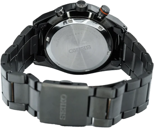 Seiko Dress Men Quartz Black Dial Chronograph Stainless Steel Watch - SSB399P1