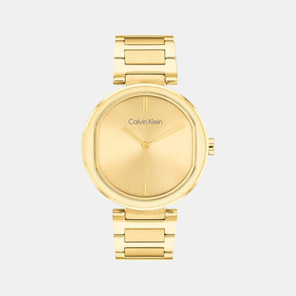 Ck Sensation Women Quartz Champagne Dial Analog Stainless Steel Watch 25200252