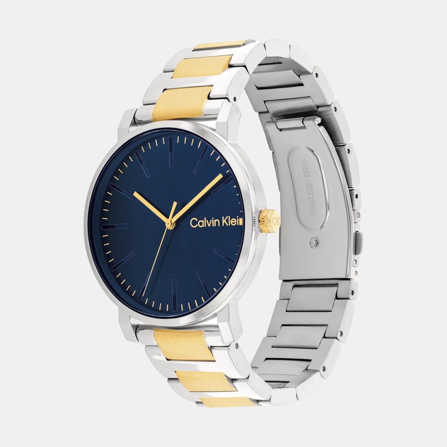 Ck Slate Men Quartz Blue Dial Analog Stainless Steel Watch 25200258