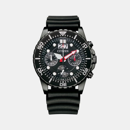 Men Quartz Black Dial Chronograph Silicone Watch AI7005-12E