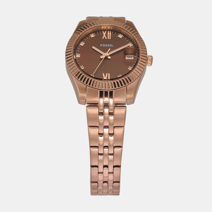 Scarlette Women Quartz Brown Dial Analog Stainless Steel Watch ES5324