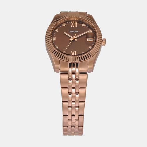 Scarlette Women Quartz Brown Dial Analog Stainless Steel Watch ES5324