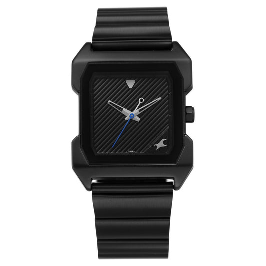 Fastrack Pulse Quartz Analog Black Dial With Black Stainless steel Strap Watch for Guys 1474NM02