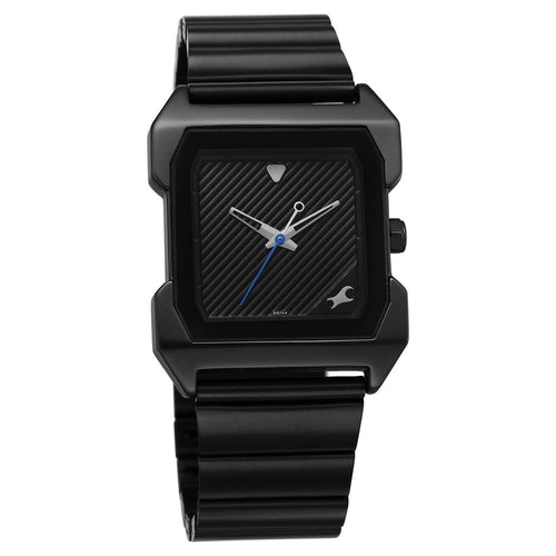 Fastrack Pulse Quartz Analog Black Dial With Black Stainless steel Strap Watch for Guys 1474NM02