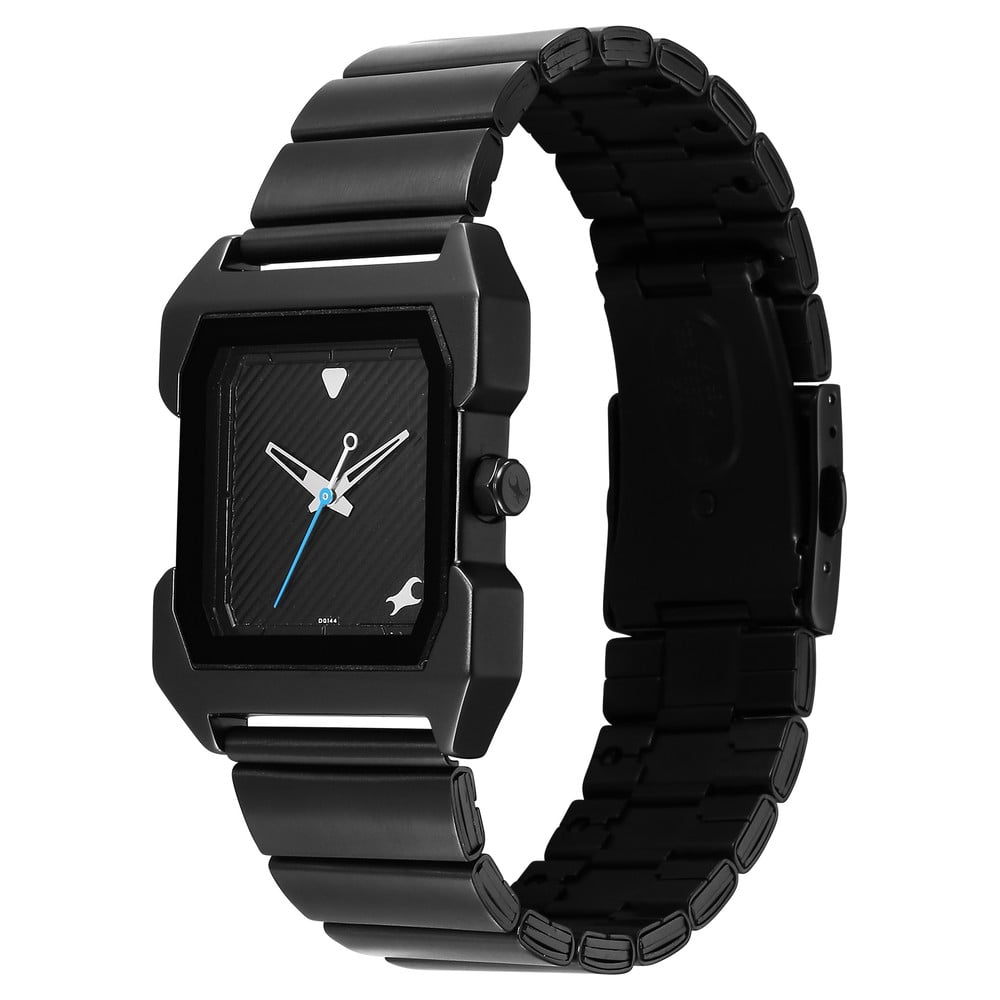 Fastrack Pulse Quartz Analog Black Dial With Black Stainless steel Strap Watch for Guys 1474NM02