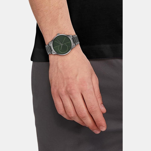 Ck Iconic Unisex Quartz Green Dial Analog Stainless Steel Watch 25200164