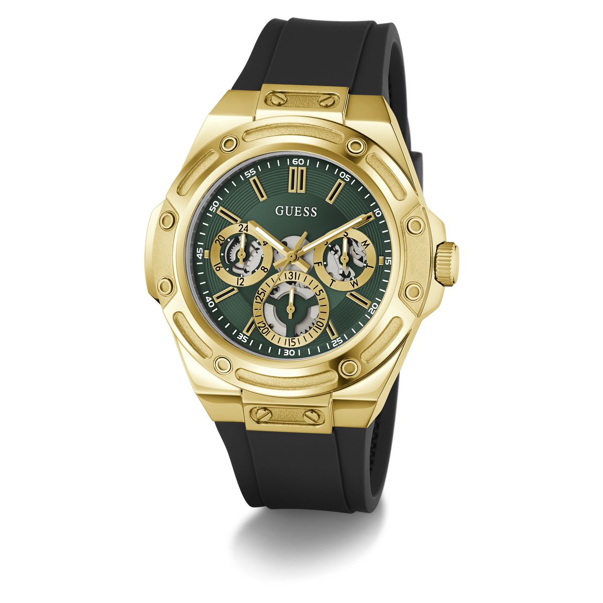 Guess Round 44mm Green Dial Analog Men Watch - GW1132G8