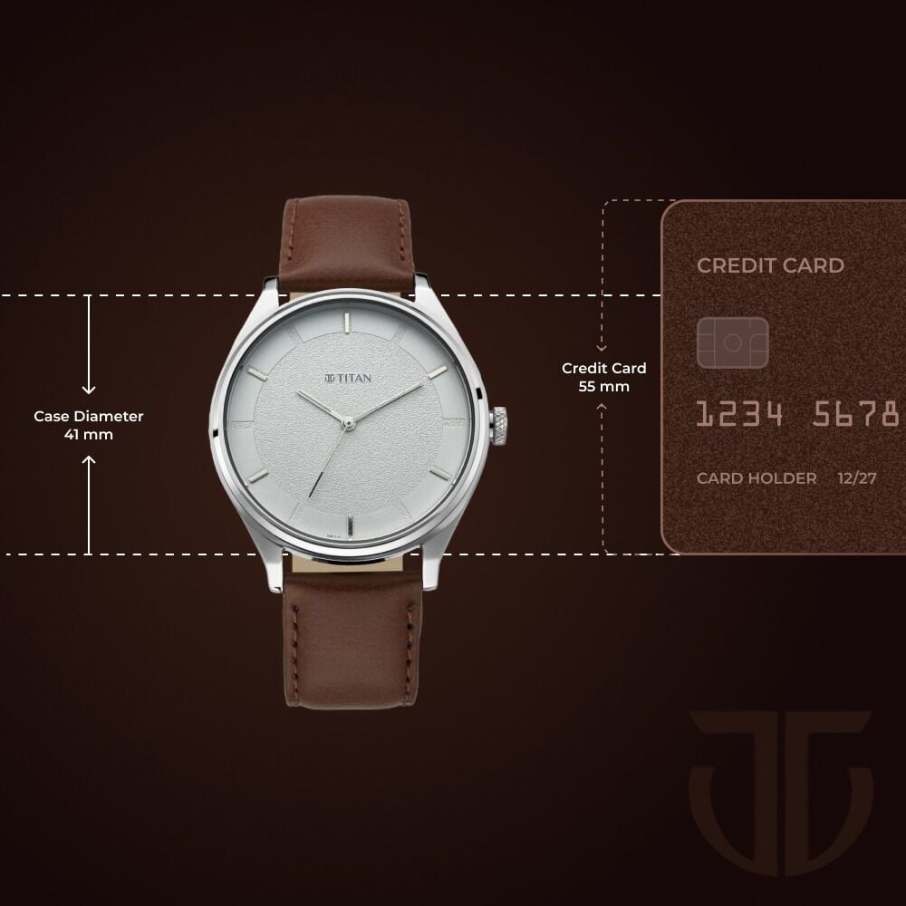 Titan Men's Classic Watch: Gradient Dial & Sleek Markings with Leather Strap - NR1802SL13