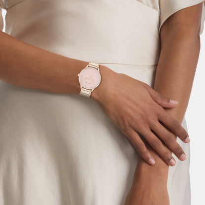 Ck Dress Women Quartz Pink Dial Multi-Function Stainless Steel Watch 25200370
