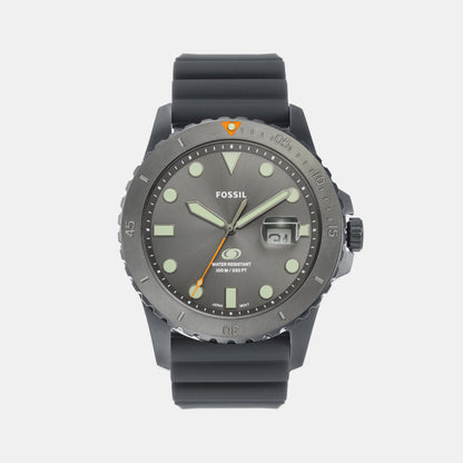 Fossil Blue Dive Men Quartz Grey Dial Analog Silicone Watch FS5994