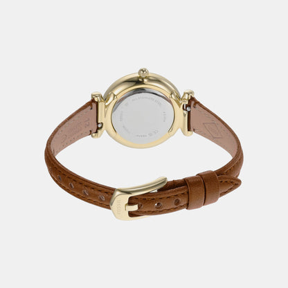 Carlie Women Quartz Silver Dial Analog Leather Watch ES5297