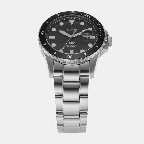 Fossil Blue Dive Men Quartz Black Dial Analog Stainless Steel Watch FS6032