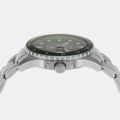Fossil Blue Dive Men Quartz Green Dial Analog Stainless Steel Watch FS6033