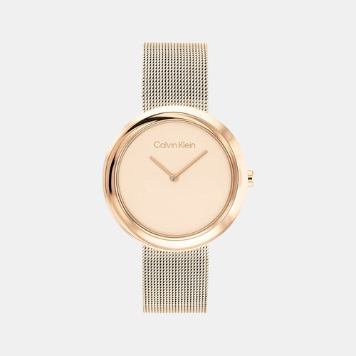 Twisted Bezel Women Quartz Pink Dial Analog Stainless Steel Watch 25200013