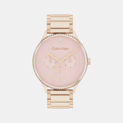 Ck Dress Women Quartz Pink Dial Multi-Function Stainless Steel Watch 25200370