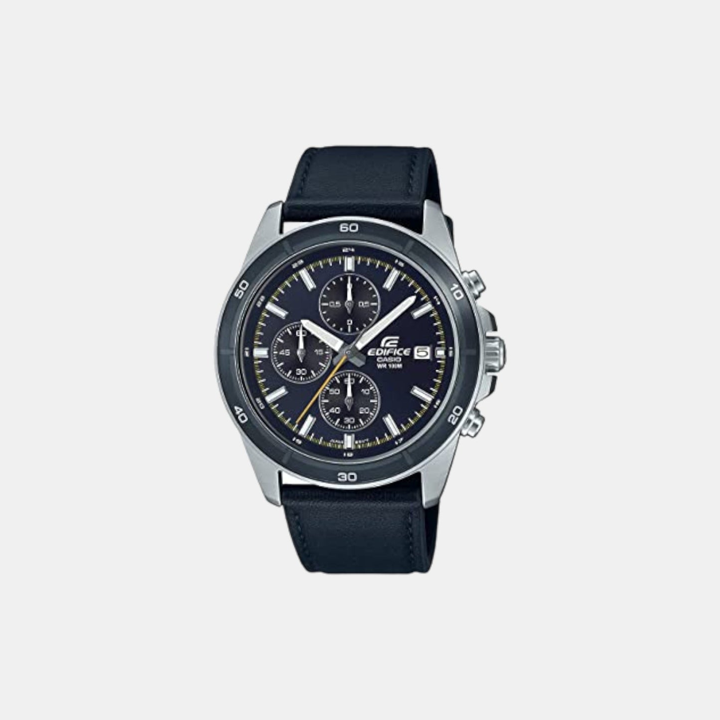 Edifice Men Quartz Blue Dial Chronograph Leather Watch ED570