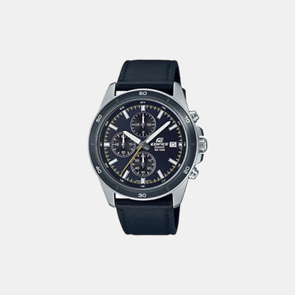 Edifice Men Quartz Blue Dial Chronograph Leather Watch ED570