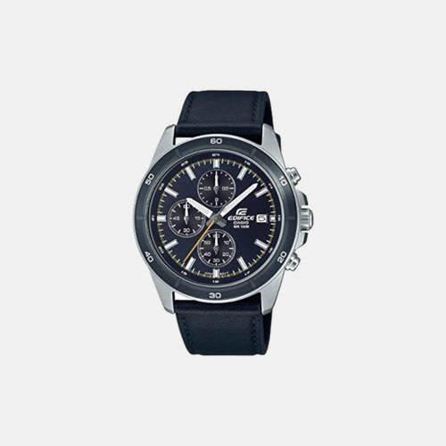 Edifice Men Quartz Blue Dial Chronograph Leather Watch ED570