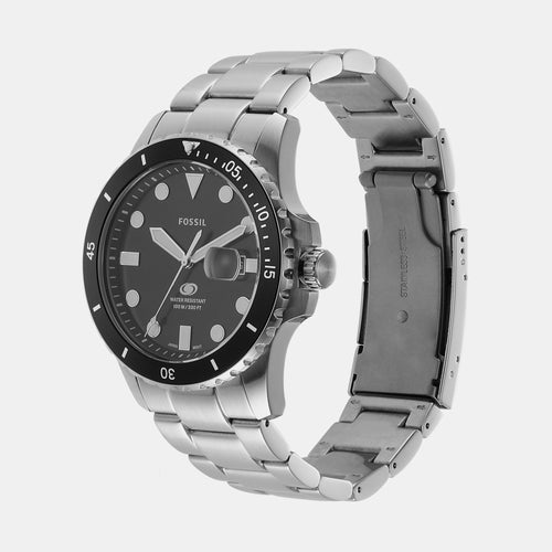 Fossil Blue Dive Men Quartz Black Dial Analog Stainless Steel Watch FS6032