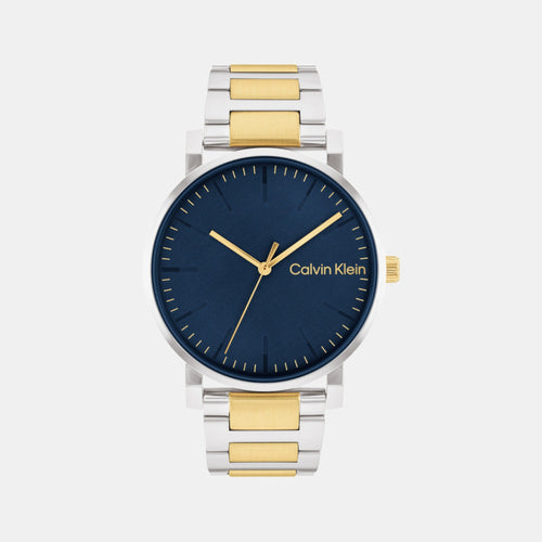 Ck Slate Men Quartz Blue Dial Analog Stainless Steel Watch 25200258