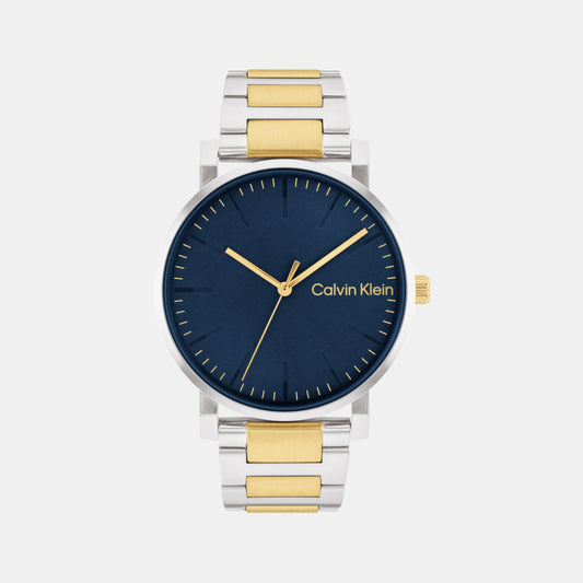 Ck Slate Men Quartz Blue Dial Analog Stainless Steel Watch 25200258