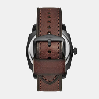 Machine Men Quartz Black Dial Analog Leather Watch FS5972
