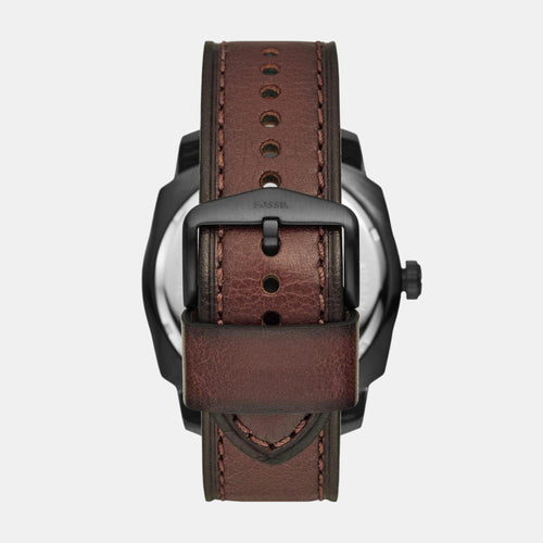 Machine Men Quartz Black Dial Analog Leather Watch FS5972