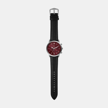 Neutra Men Quartz Red Dial Chronograph Leather Watch FS6016