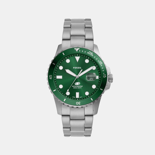 Fossil Blue Dive Men Quartz Green Dial Analog Stainless Steel Watch FS6033