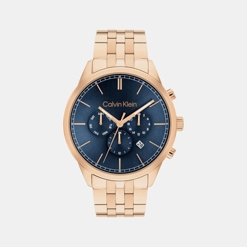 Ck Infinite Men Quartz Blue Dial Chronograph Stainless Steel Watch 25200376