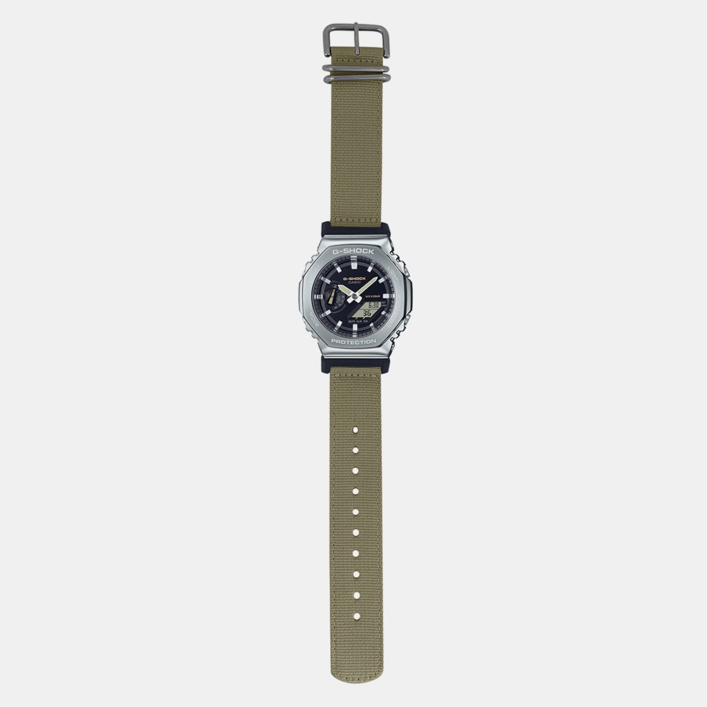 G-Shock Men Quartz Black Dial Analog-Digital Fabric Watch G1372