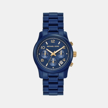 Runway Women Quartz Blue Dial Chronograph Stainless Steel Watch MK7332