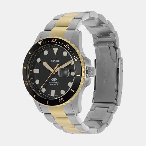 Fossil Blue Dive Men Quartz Black Dial Analog Stainless Steel Watch FS6031